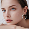 2 Pairs 2 Colors 304 Stainless Steel Mesh Chains Hoop Earrings EJEW-BBC0001-73B-5