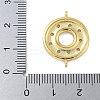 Rack Plating Brass Clear Cubic Zirconia Donut Connector Charms KK-A234-030G-01-4