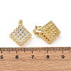 Brass Micro Pave Cubic Zirconia Rhombus Hoop Earrings EJEW-B153-09G-5