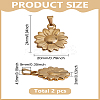 2Pcs 304 Stainless Steel Pendants STAS-LP0003-90-2