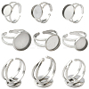 6Pcs 3 Styles 304 Stainless Steel Cuff Ring Settings STAS-BBC0008-14P-1