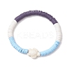 Flat Round Handmade Polymer Clay Heishi Beaded Stretch Bracelets BJEW-JB11802-01-2