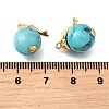 Synthetic Turquoise Round Pendants KK-U072-03G-3