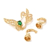 Brass Micro Pave Clear Cubic Zirconia Fold Over Clasps KK-A227-12G-2