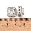 Brass Micro Pave Clear Cubic Zirconia Beads KK-S389-29P-3
