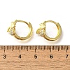 Brass Clear Cubic Zirconia Hoop Earrings EJEW-M047-05G-5