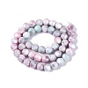 Ombre Effect Dyed Electroplate Opaque Glass Beads Strands EGLA-Q130-01A-20-3