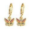 Brass Micro Pave Cubic Zirconia Hoop Earrings for Women EJEW-B067-01G-04-1