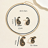 Vintage 201 Stainless Steel Enamel Paisley Stud Earrings & Pendant Necklace & Rings Sets ZB5227-2