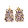 Brass Micro Pave Cubic Zirconia Pendants ZIRC-F134-23G-01-2
