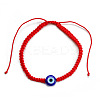 Evil Eye Lampwork Bead Braided Bead Bracelets NE0234-2-1