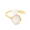 Adjustable Brass White Shell Cuff Rings SH-CBA3B38-01G-4