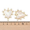 Brass Pave Natural Freshwater Shell Pendants X-KK-U058-25G-02-3
