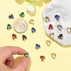 20Pcs Brass Micro Pave Cubic Zirconia with Glass Charms KK-YW0002-93-5