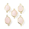 Natural Rose Quartz Faceted Connector Charms G-H323-05G-04-1