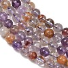 Natural Purple Phantom Quartz Lodolite Quartz Beads Strands G-R446-6mm-01A-4