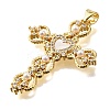 Brass Micro Pave Cubic Zirconia ABS Imitation Pearl Pendants KK-D328-03G-D-2
