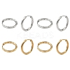 2 Pairs 2 Colors 304 Stainless Steel Twist Hoop Earrings for Women EJEW-YW0001-15-1