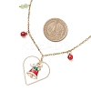 Christmas Bell Alloy Enamel Pendant Necklace & Dangle Earrings Sets SJEW-JS01344-4