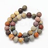 Frosted Round Natural Polychrome Agate Beads Strands G-N0166-67-6mm-3