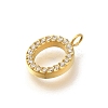 Ion Plating(IP) 304 Stainless Steel Micro Pave Cubic Zirconia Pendants STAS-H228-01G-10-2