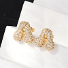 Brass Micro Pave Cubic Zirconia Stud Earrings EJEW-Z091-04G-A-4