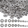 500Pcs 5 Styles Tibetan Style Alloy Daisy Spacer Beads FIND-SP0002-22A-1