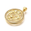 Rack Plating Brass Micro Pave Cubic Zirconia Pendants KK-L226-021G-2