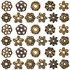 220Pcs 11 Styles Alloy Fancy Bead Caps TIBE-SP0001-19-5