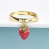 Brass with Enamel Finger Rings RJEW-Q019-02B-G-2