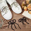 4Pcs Bowknot ABS Plastic Pearl Beads Shoes Charms PALLOY-HY00043-4