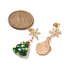 Santa Claus Alloy Enamel & Christmas Tree Lampwork Asymmetrical Earrings X1-EJEW-TA00230-4