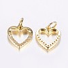 Long-Lasting Plated Brass Micro Pave Cubic Zirconia Charms X-ZIRC-F069-39G-2