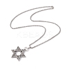 Alloy David Star Pendant Necklace with 201 Stainless Steel Box Chains LS-NJEW-E016-16AS-2