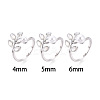 Leaf Shape Brass Shell Cuff Ring Settings KK-T076-63P-4