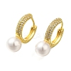 Ring Rack Round Plating Brass Micro Pave Clear Cubic Zirconia Hoop Earrrings EJEW-L097-17G-1