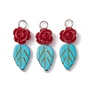 Dyed Synthetic Turquoise & Opaque Resin Pendants PALLOY-JF02713-1
