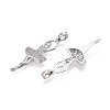 Brass Micro Pave Cubic Zirconia Pendants ZIRC-T016-04P-2