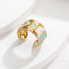 304 Stainless Steel Enamel Cuff Open Rings WG35DFF-04-1