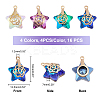 16Pcs 4 Colors Electroplate Glass Pendants EGLA-FH0001-11-4