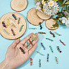32Pcs 16 Styles Natural Chip Gemstone Beaded Connector Charms PALLOY-GO00059-3