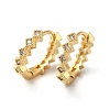 Clear Cubic Zirconia Rhombus Hoop Earrings ZIRC-Q201-21G-1