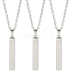 12 Sets 201 Stainless Steel Rectangle Pendant Necklaces NJEW-SC0001-59-6