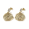 Flower 304 Stainless Steel Shell Stud Earrings EJEW-L283-041G-1