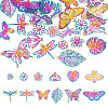 24Pcs 12 Style 201 Stainless Steel Filigree Pendants STAS-TA0002-25-1