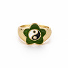 Rack Plating Light Gold Alloy Enamel Wide Band Rings RJEW-Q163-006-RS-1