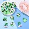 20Pcs 5 Styles Environmental Protection Theme Opaque Resin Cabochons CRES-YW0001-40-5