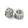 Brass Micro Pave Cubic Zirconia European Beads KK-H452-03P-1