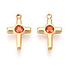 Ion Plating(IP) 304 Stainless Steel Micro Pave Cubic Zirconia Charms STAS-N110-01D-G-1