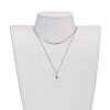 Brass Real Platinum Plated Cable Chains Pendant Necklaces NJEW-JN02259-05-5